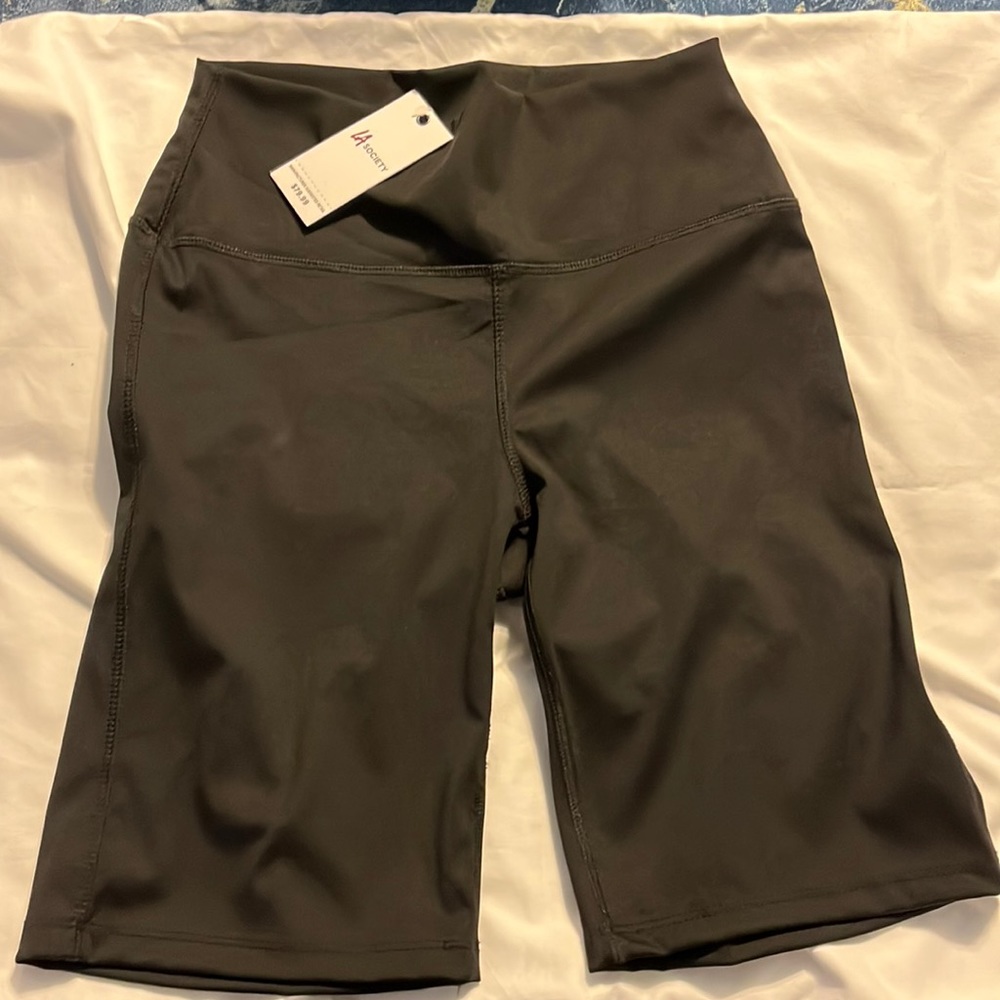NWT LA society black biker shorts high rise